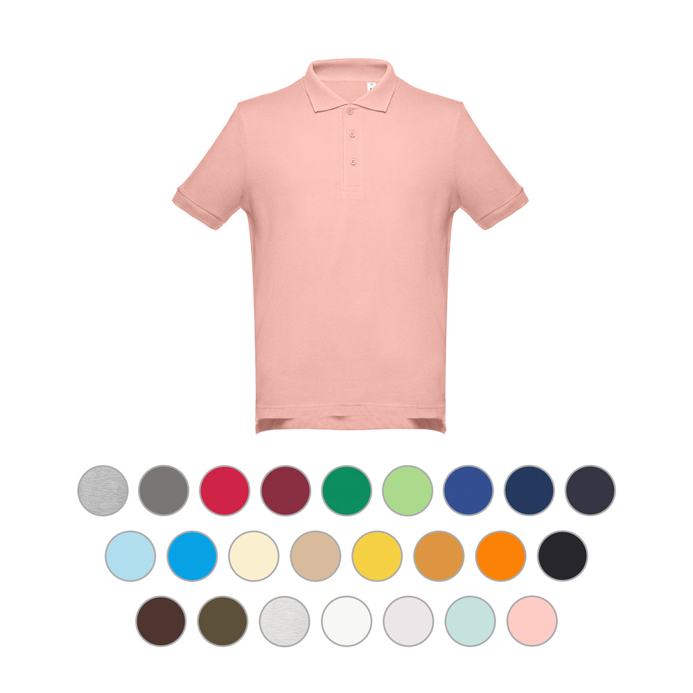Polo pour homme à manches courtes en maille piquée cardée