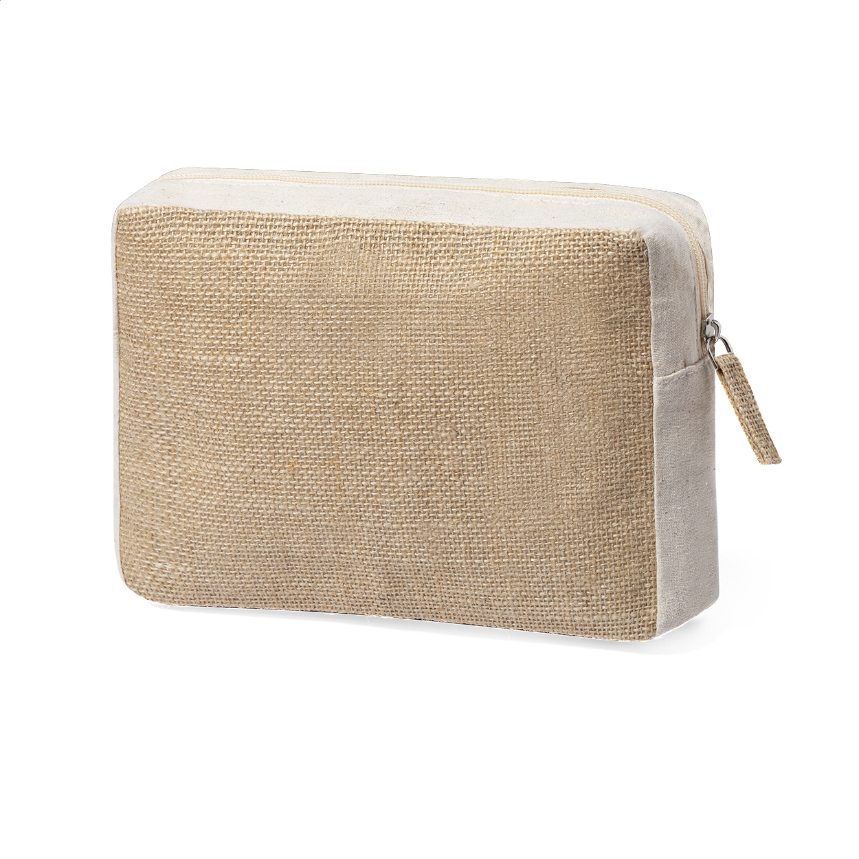 Trousse de toilette Jurbax personnalisée en coton et jute laminée