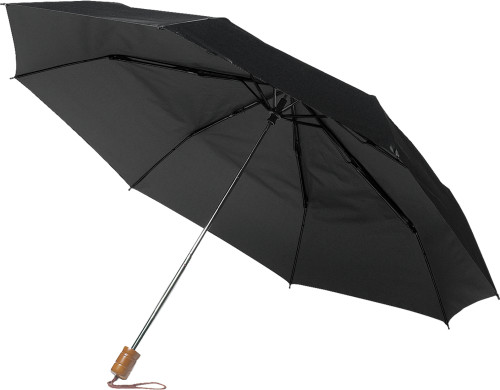 Parapluie pliable avec cadre en métal et poignée en bois - Guédelon
