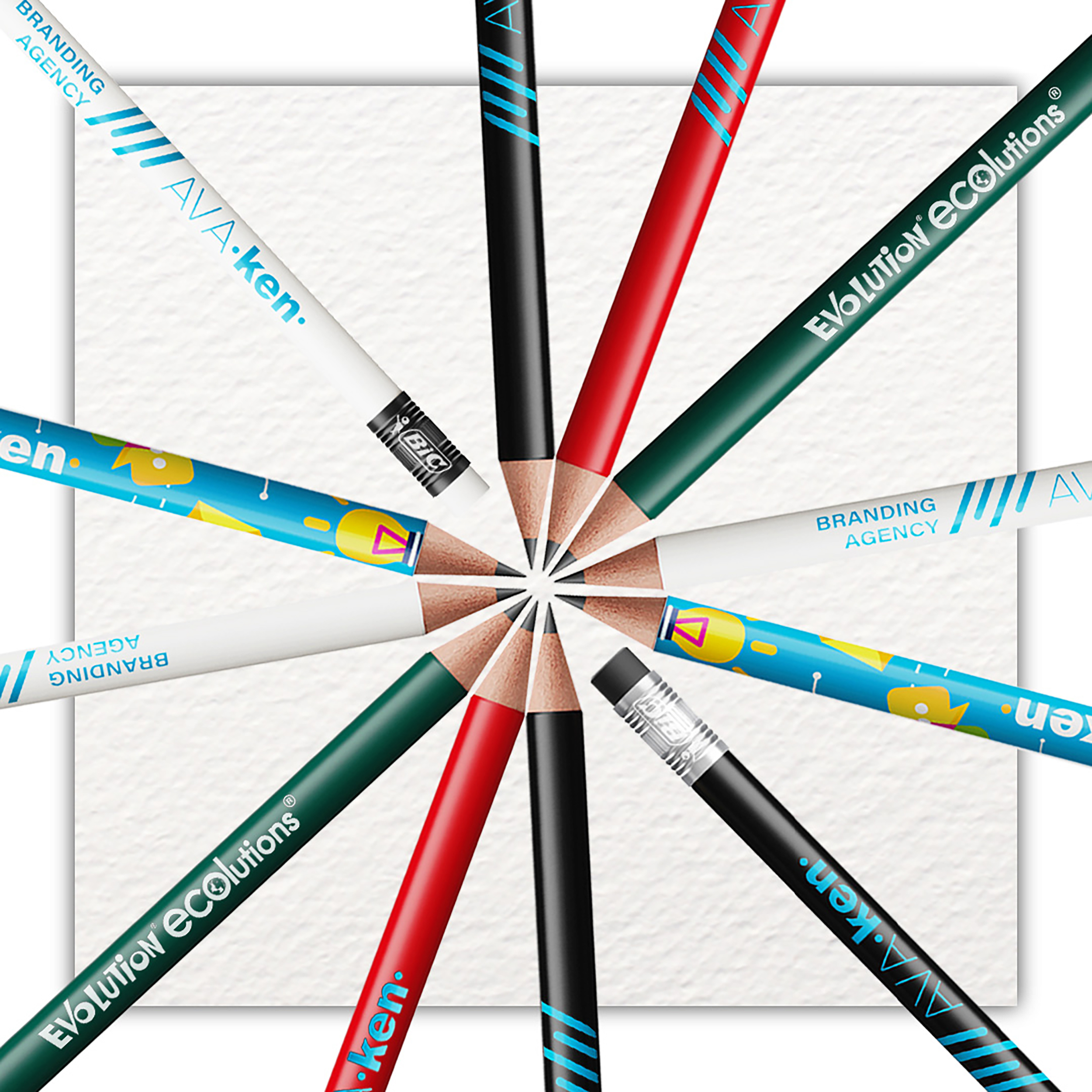 Crayon à papier BIC® Evolution® Ecolutions® personnalisé avec gomme, sans bois imprimé avec logo