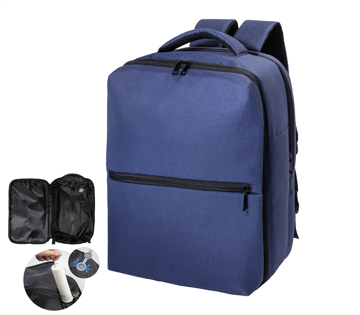 Sac à dos cabine VacuFly personnalisé en RPET avec compression sous vide