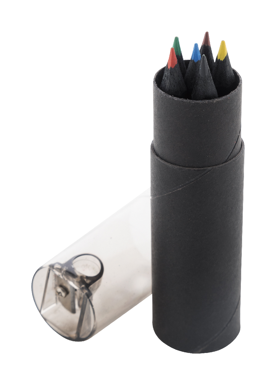 Ensemble de Crayons d'Art Noir - Crépon imprimé avec logo