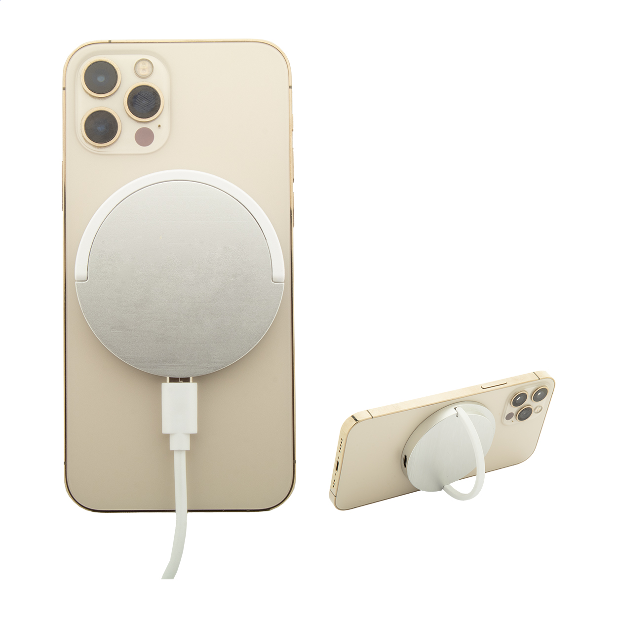 Chargeur magnétique sans fil ÉcoCharge - Mont-Roc imprimé avec logo