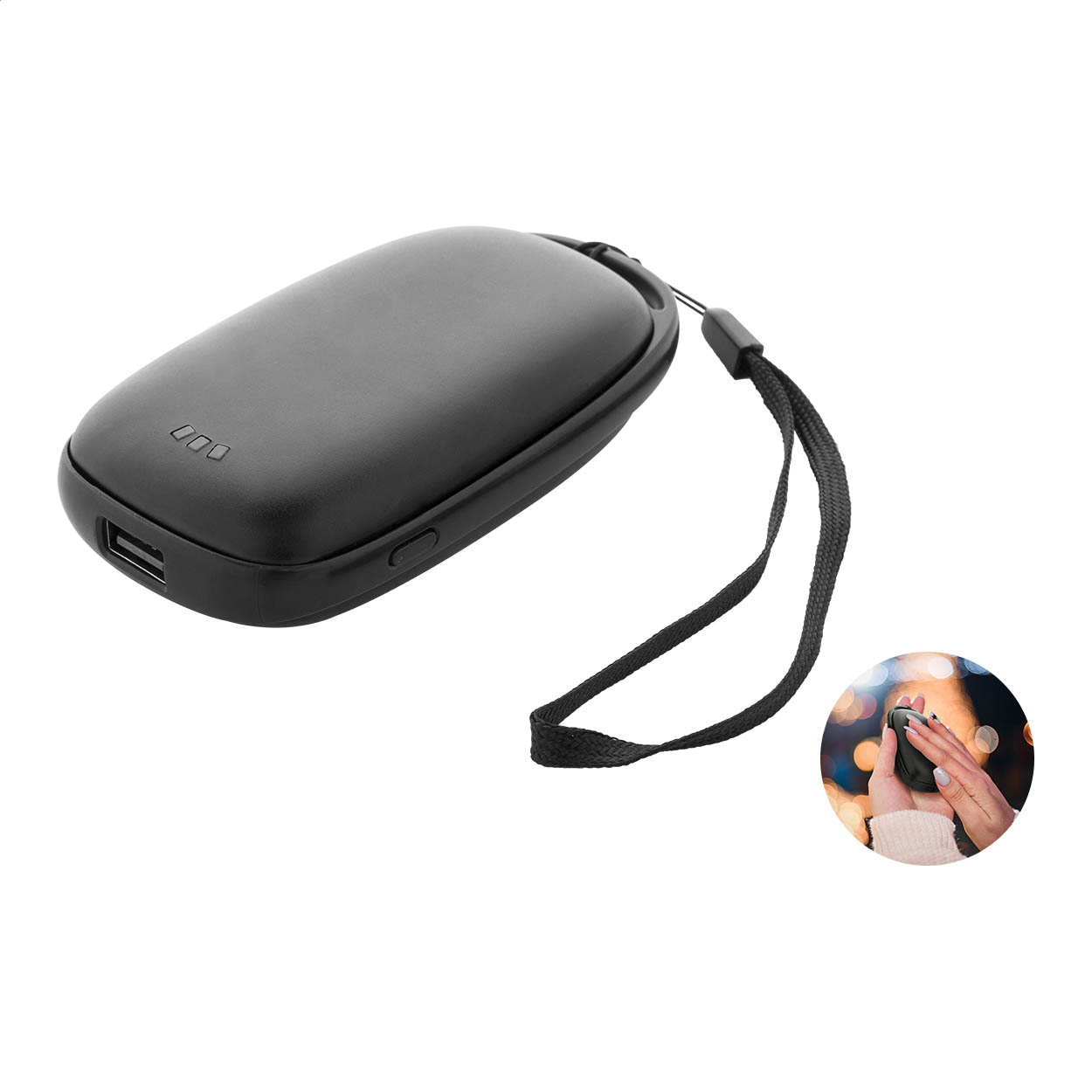 Chauffe-mains PowerPalm personnalisé en alu recyclé, batterie 4000 mAh