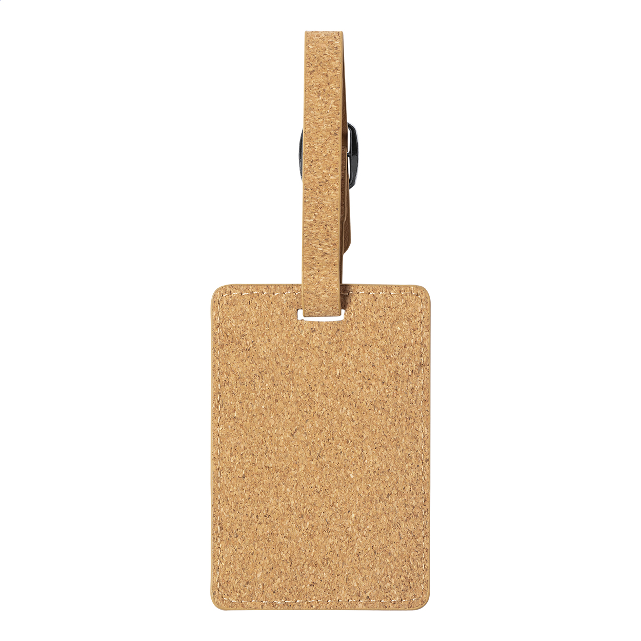 Étiquette bagage Haneda personnalisée en liège naturel, boucle métal imprimé avec logo