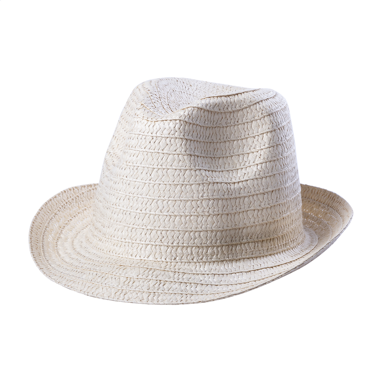 Chapeau de paille Solra unisexe en papier synthétique, à personnaliser via bandeau imprimé avec logo