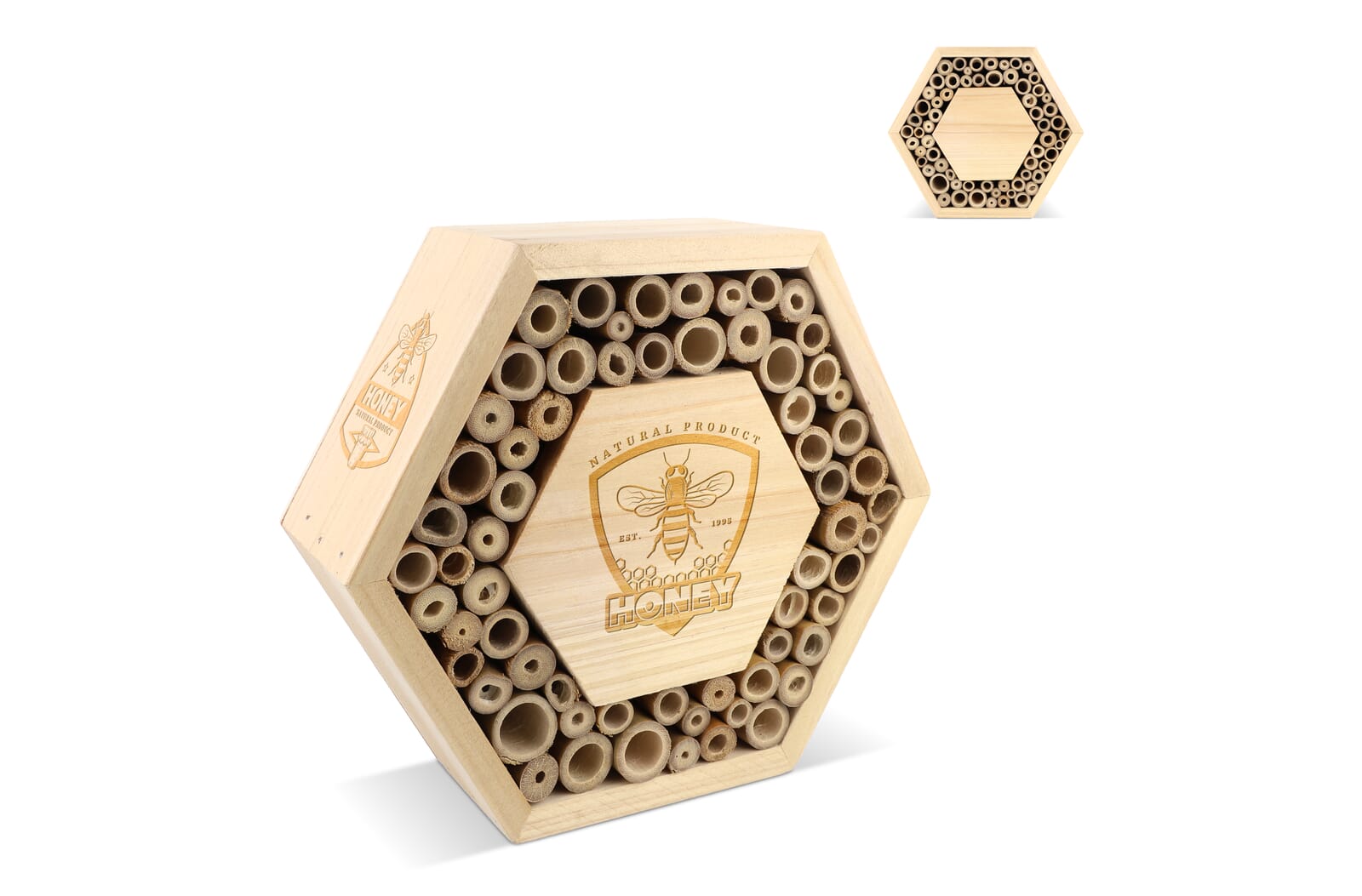 Maison d'abeilles en bois FSC hexagonale