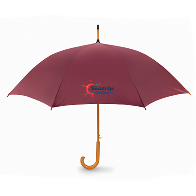 Parapluie canne personnalisé 104 cm poignée en bois - Milo - Zaprinta France