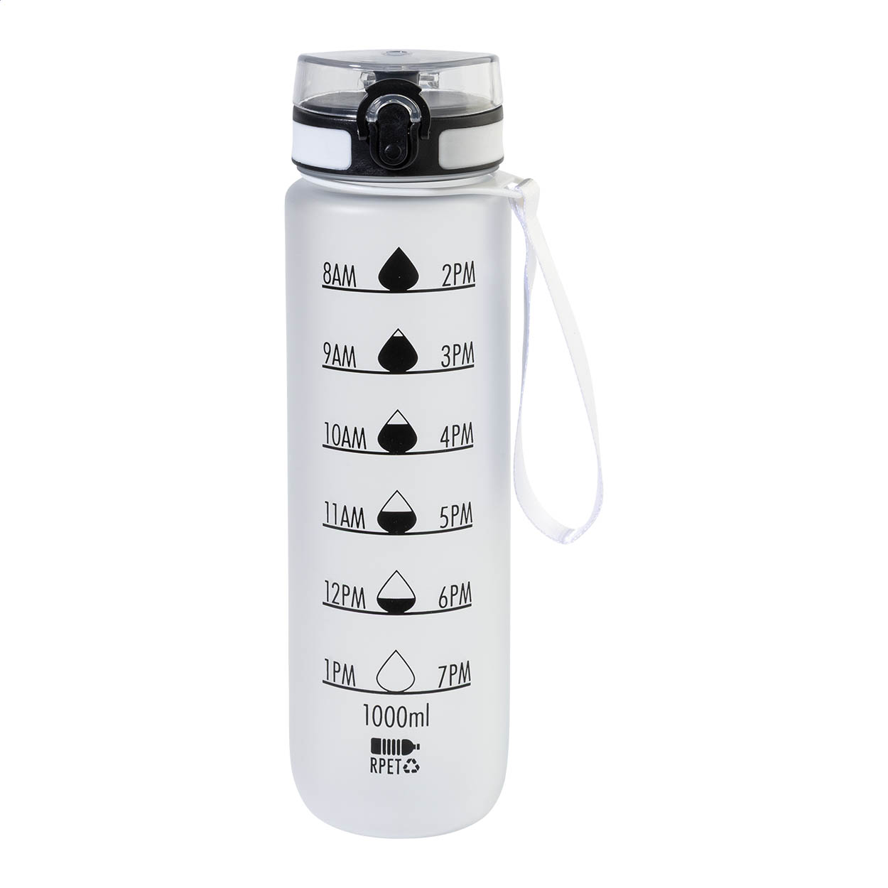 Gourde Sipcount personnalisée de sport motivante en RPET, 1000 ml imprimé avec logo