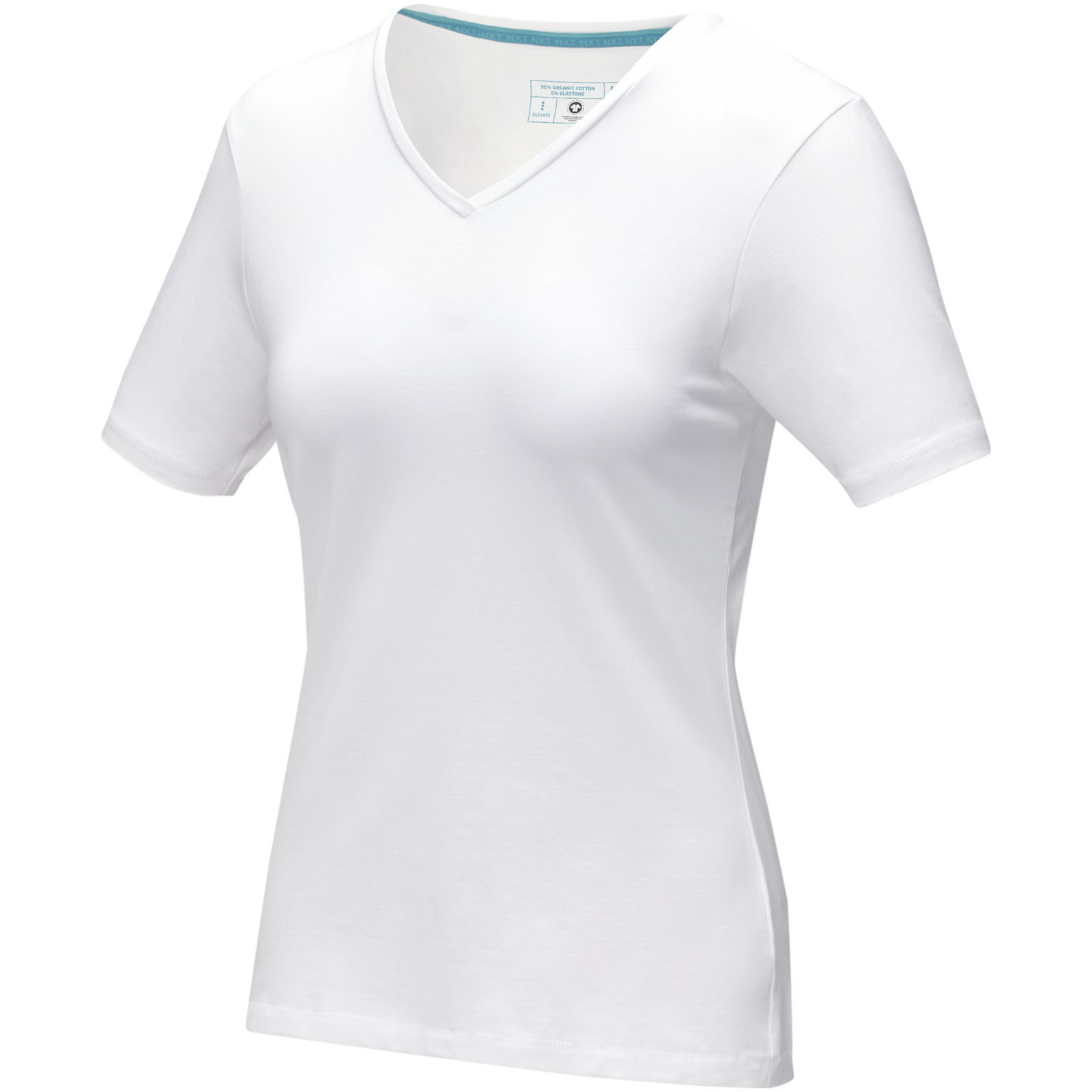 T-shirt Kawartha à manches courtes pour femmes en coton biologique GOTS à col en V - Chamboeuf - Zaprinta France