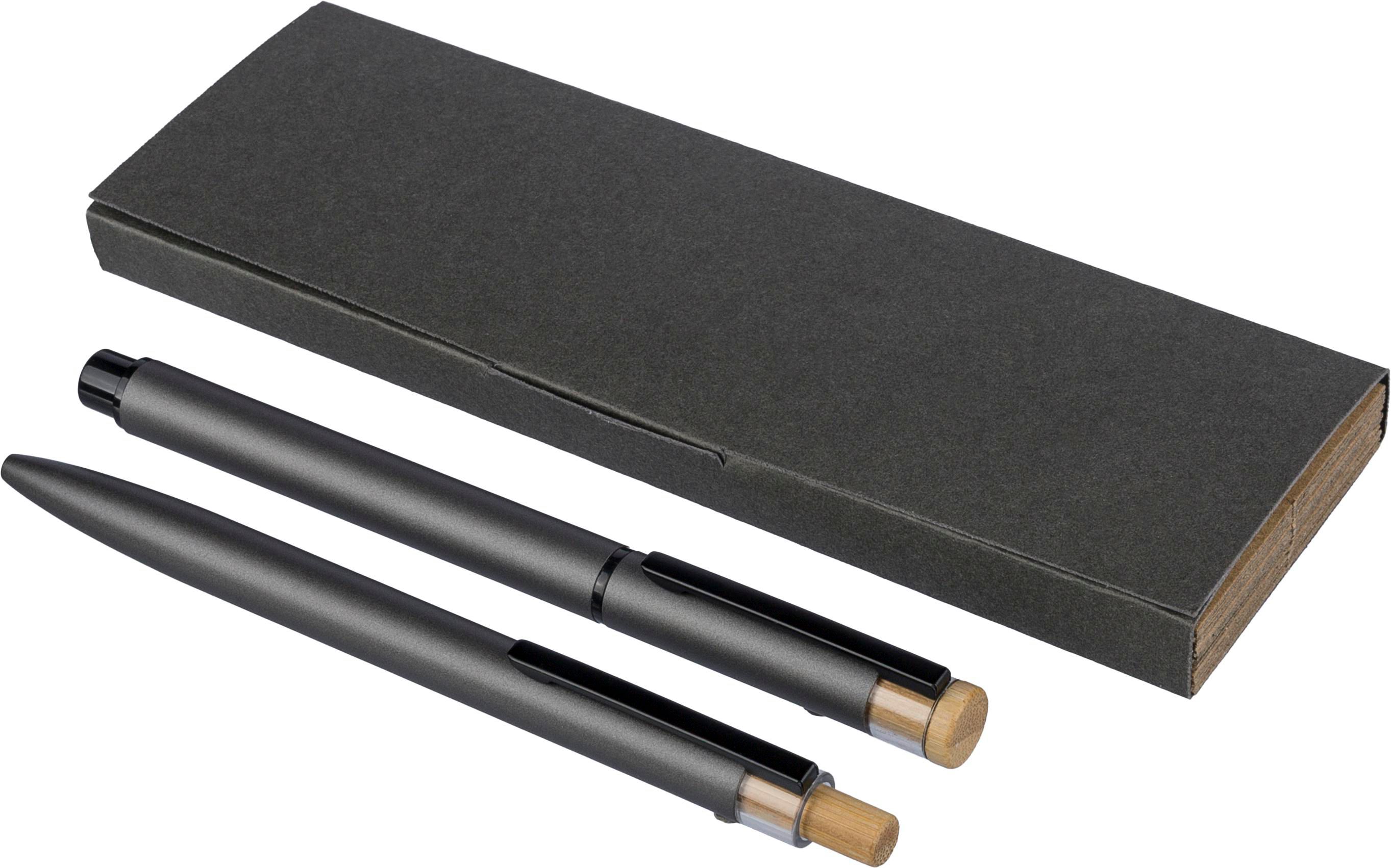 Ensemble de stylos en aluminium recyclé Élégance - Péaule