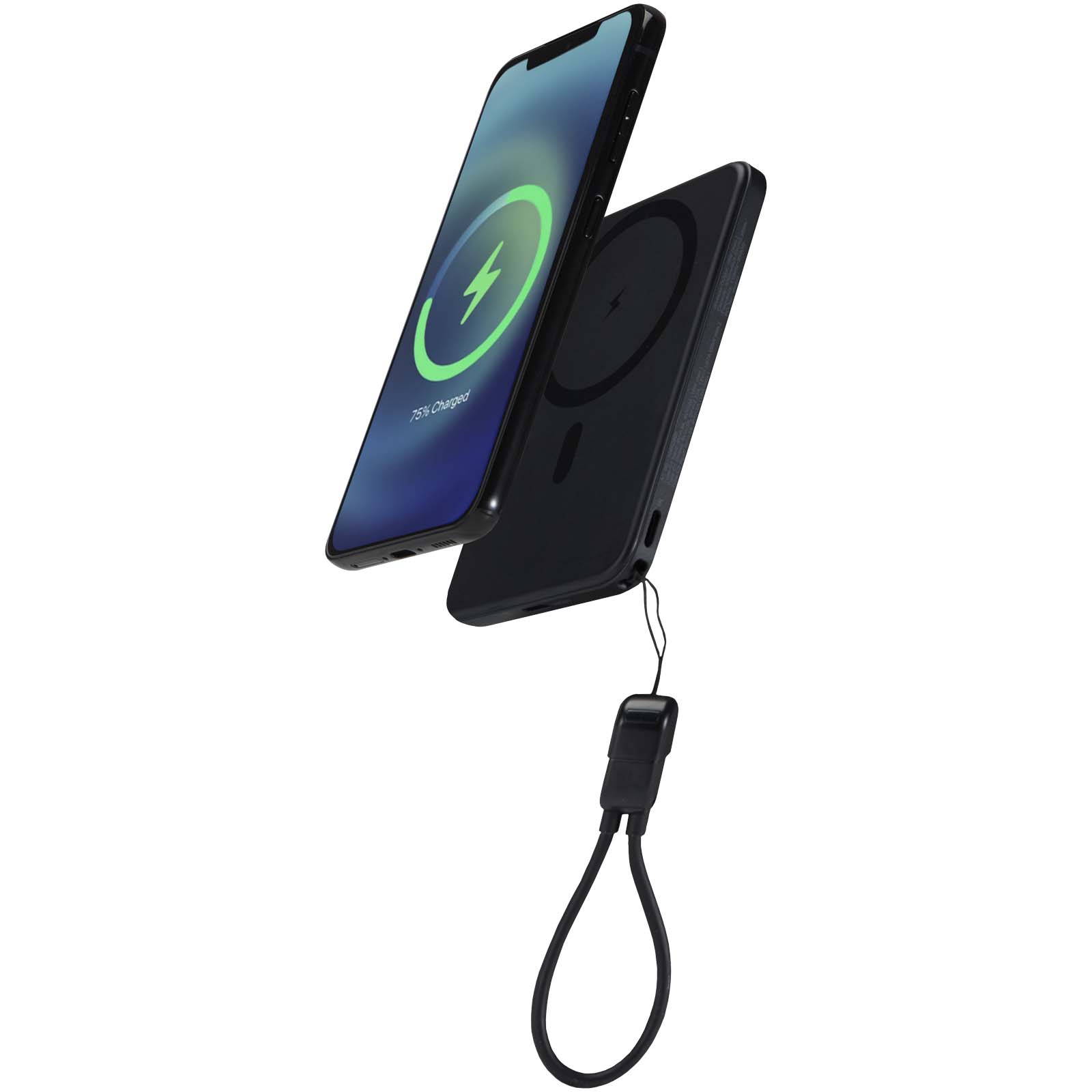 Powerbank magnétique SMART 5000 mAh personnalisée en plastique recyclé imprimé avec logo