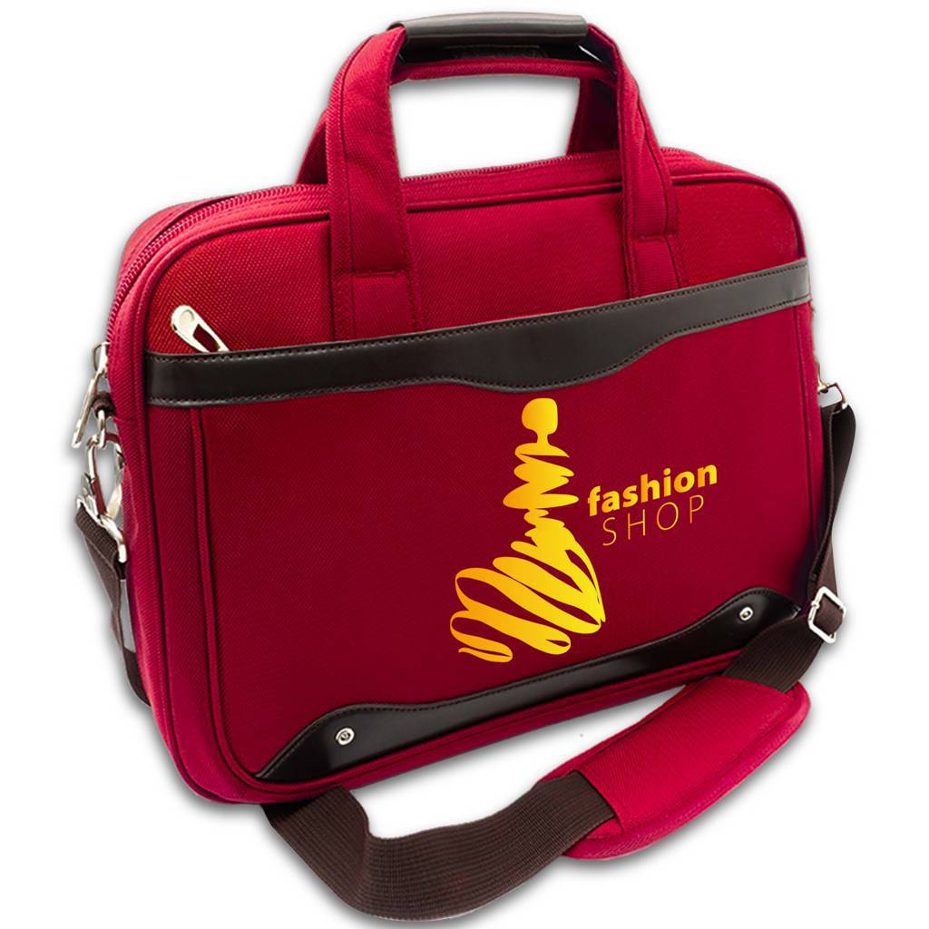 Sacoche ordinateur personnalisée en polyester - Grenat