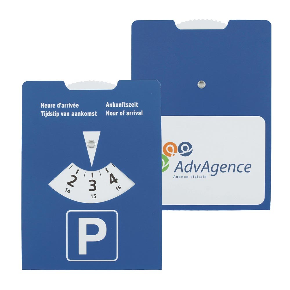 Disque de stationnement en carton - Thouarcé imprimé avec logo