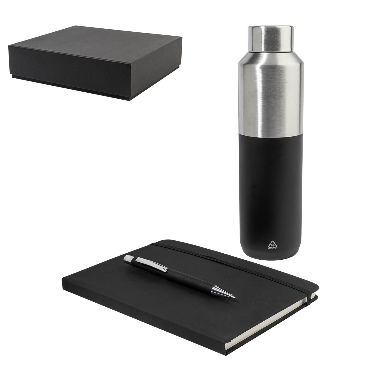 Coffret cadeau Victus : carnet A5, bouteille isotherme 600 ml et stylo