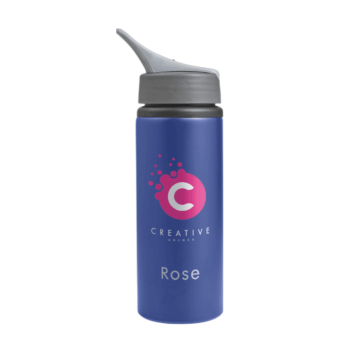 Gourde personnalisée prénom en aluminium avec paille 750 ml - Ulysse