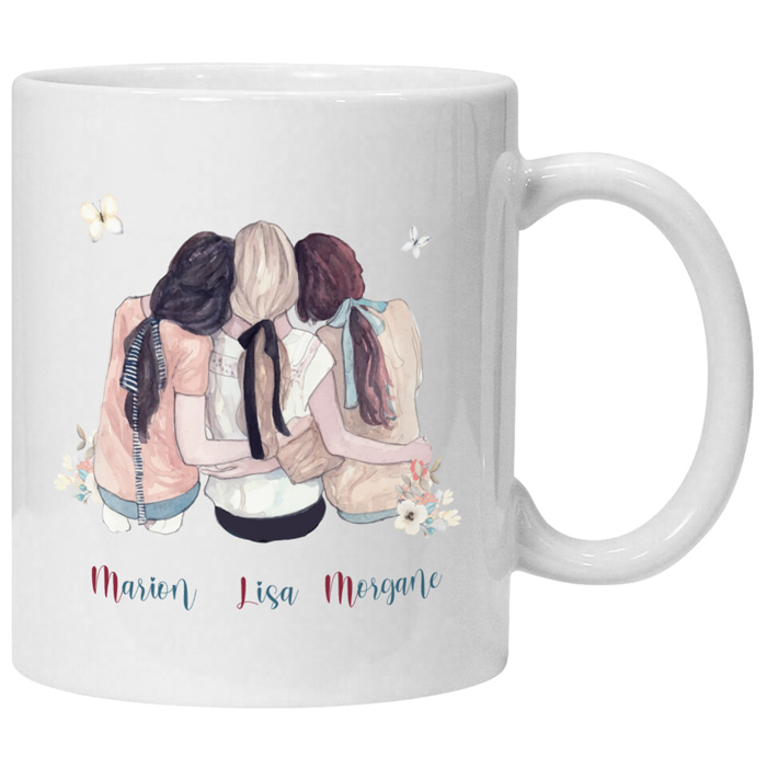 Mug personnalisé Meilleures amies pour toujours avec prénoms - Valériane