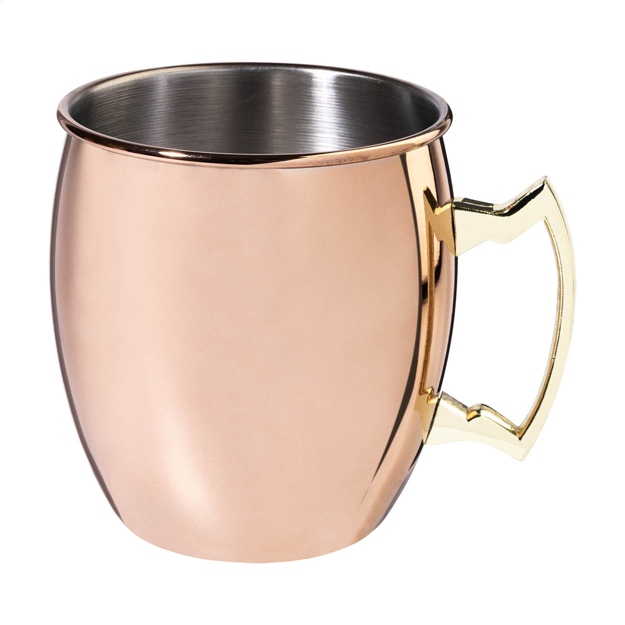 Mug à cocktail Mule personnalisé en inox cuivré avec anse, 500 ml