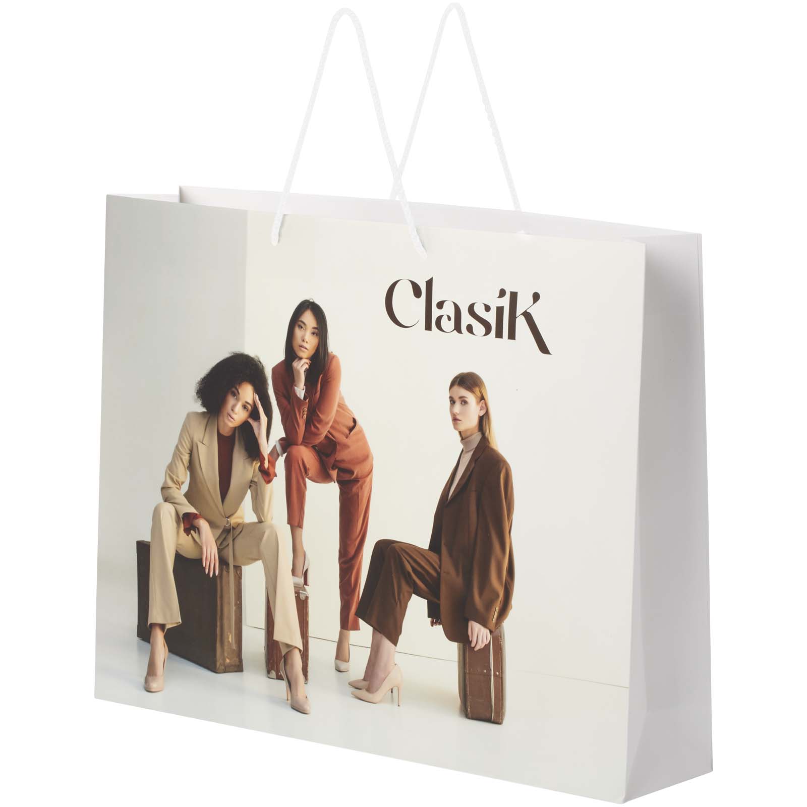 Sac en papier intégral XXL avec poignées en plastique - Saint-Aubin-d'Écrosville