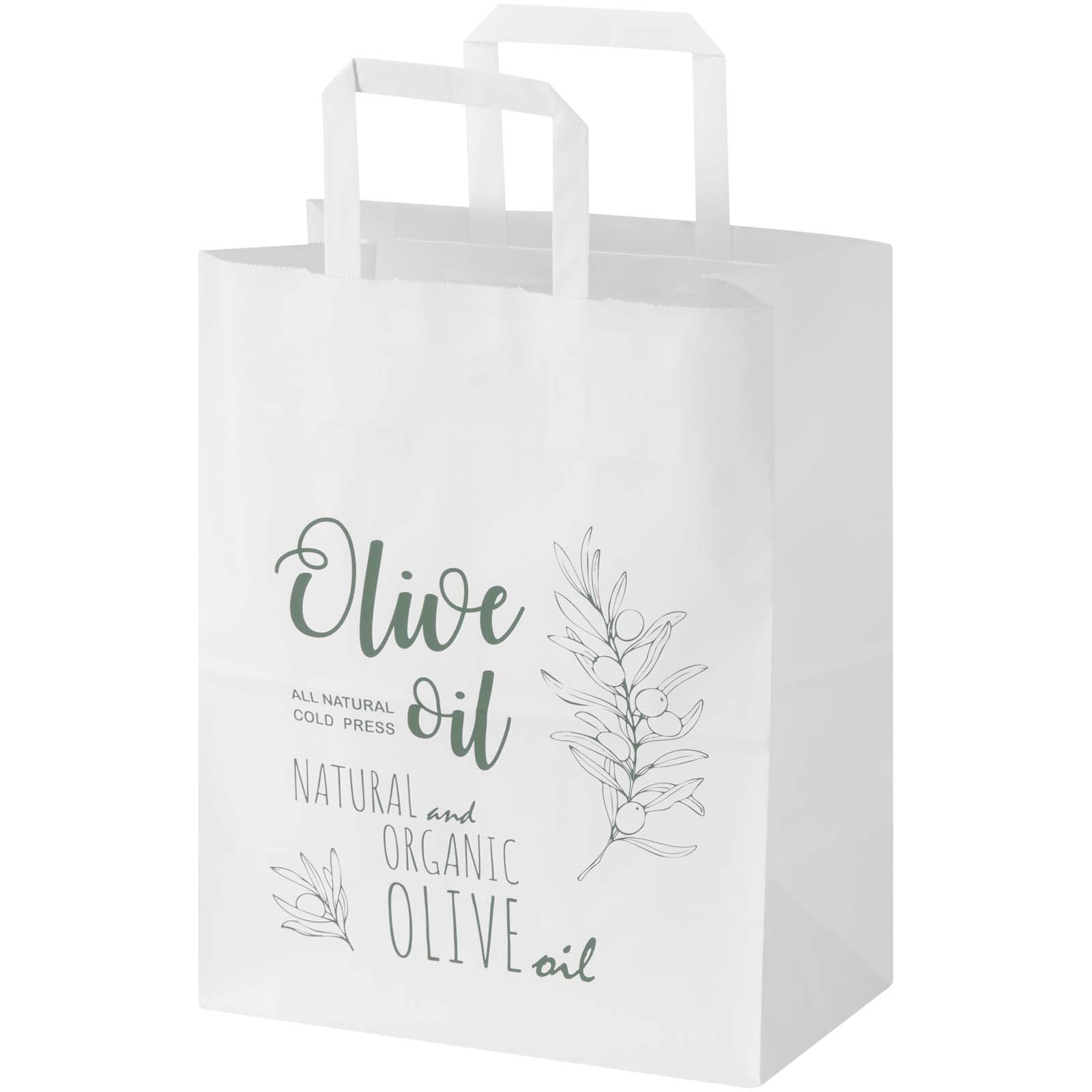 Sac en papier kraft 80 g/m² avec poignées plates – 25 x 15 x 32 cm