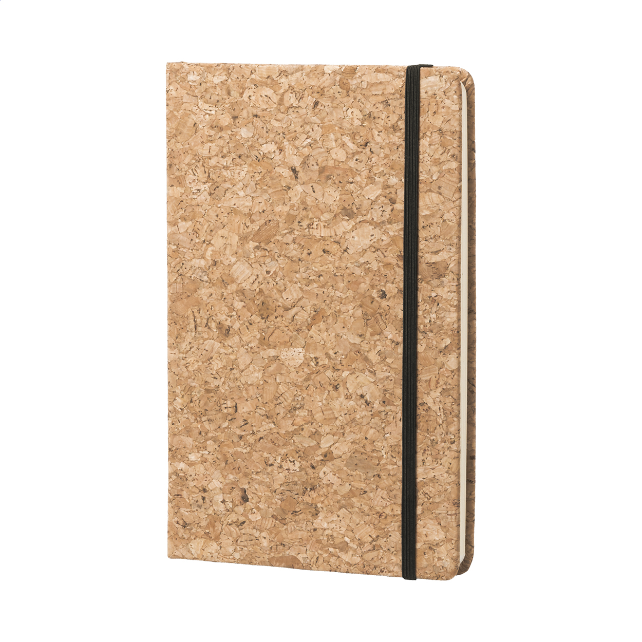 Carnet A5 Maamora personnalisé en liège naturel, 80 pages blanches imprimé avec logo