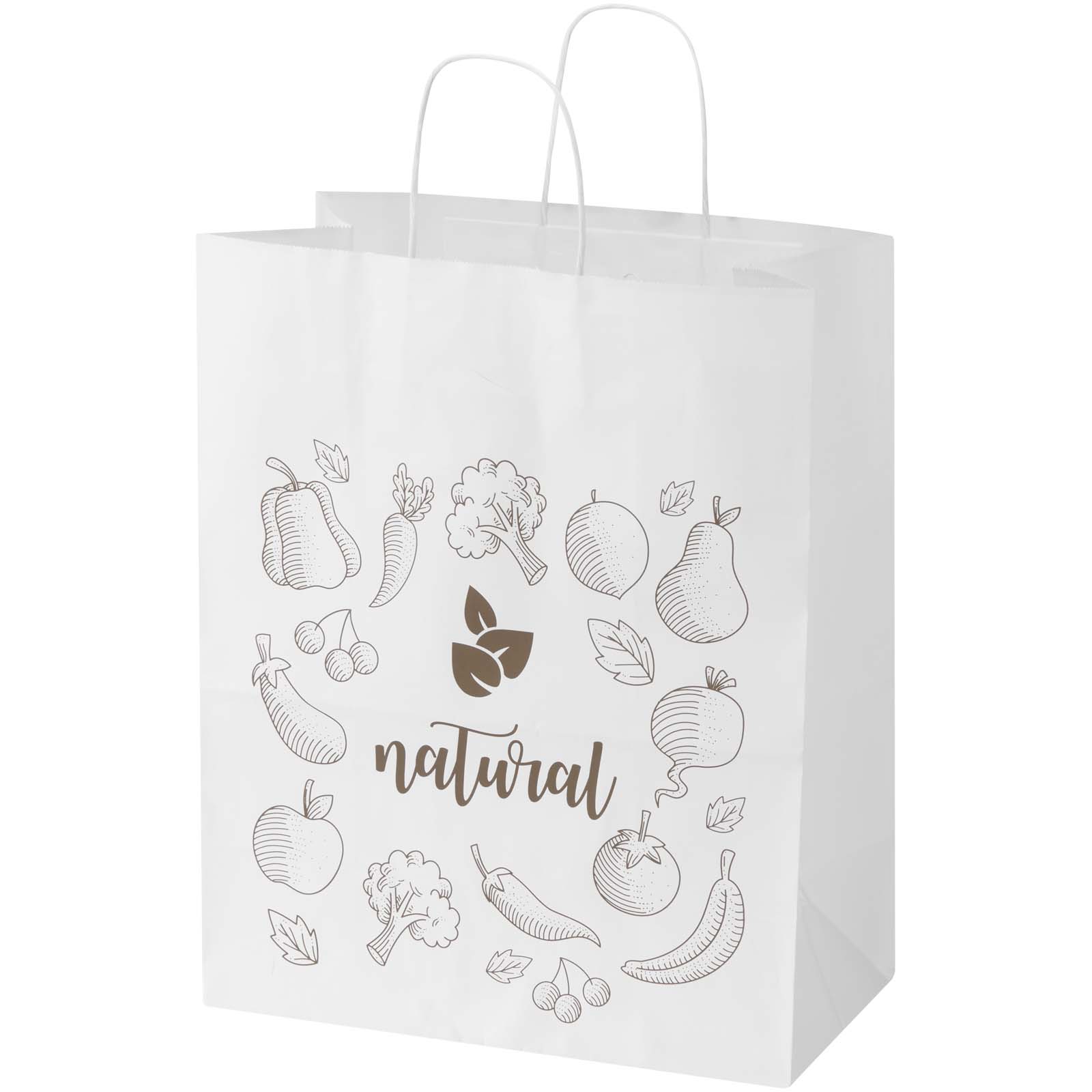 Sac en papier kraft avec poignées torsadées - Abbenans imprimé avec logo