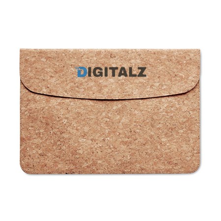 Sac pour ordinateur portable en liège naturel de 14 pouces avec fermeture magnétique - Néron