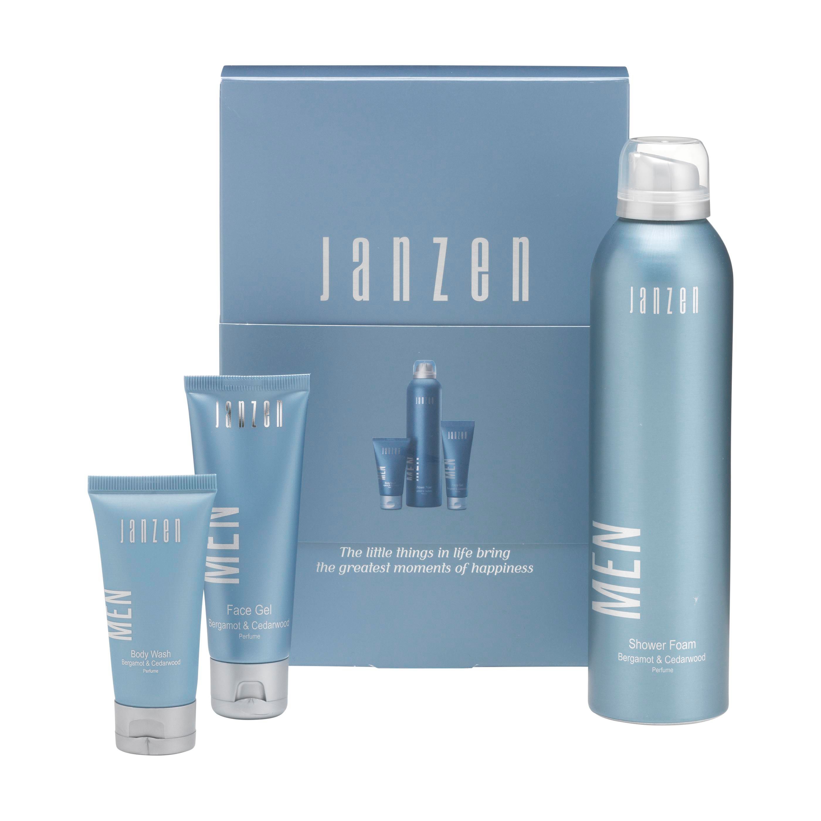 Coffret cadeau JANZEN For Men S avec 3 soins pour homme imprimé avec logo