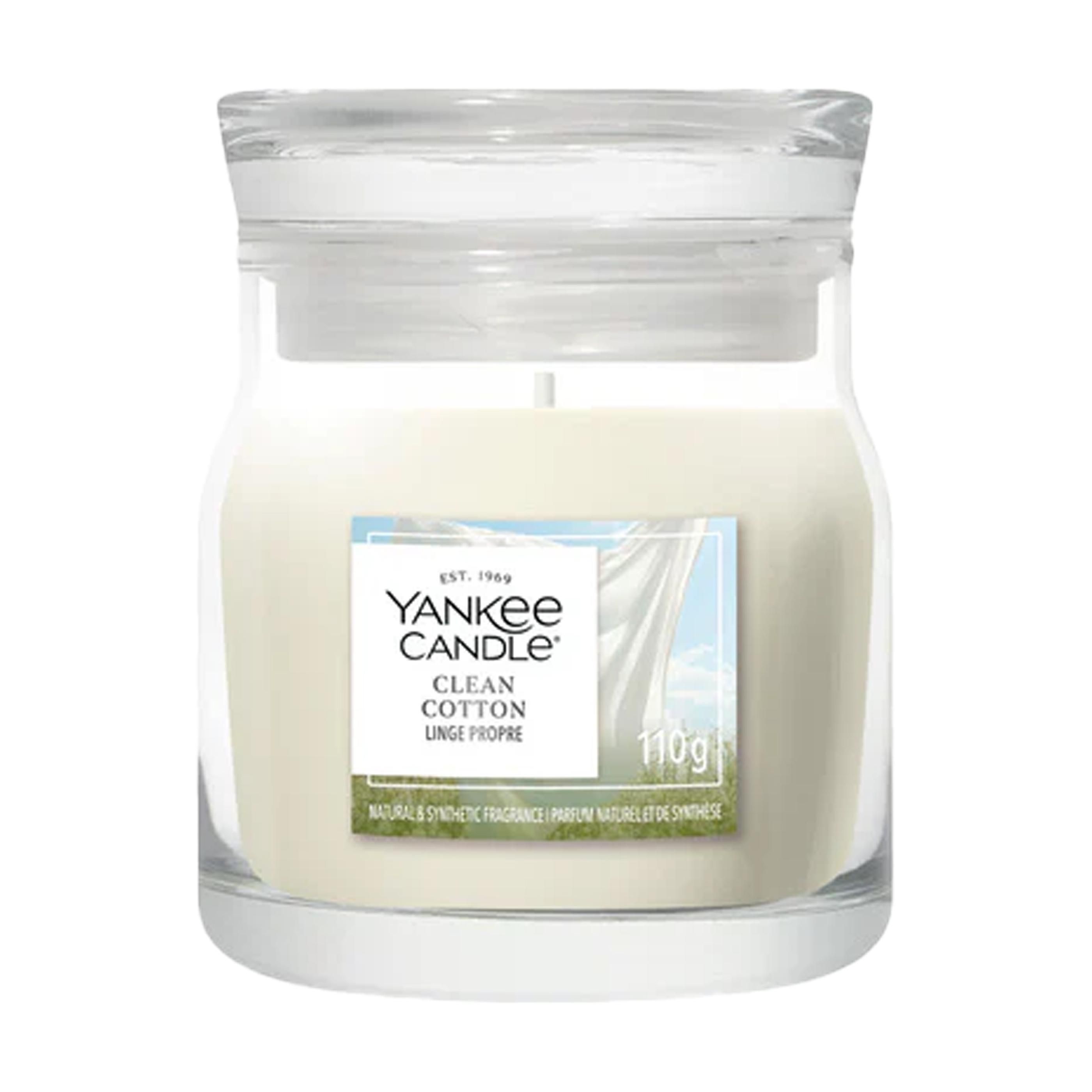 Bougie parfumée Yankee Candle Clean Cotton petite jarre en verre