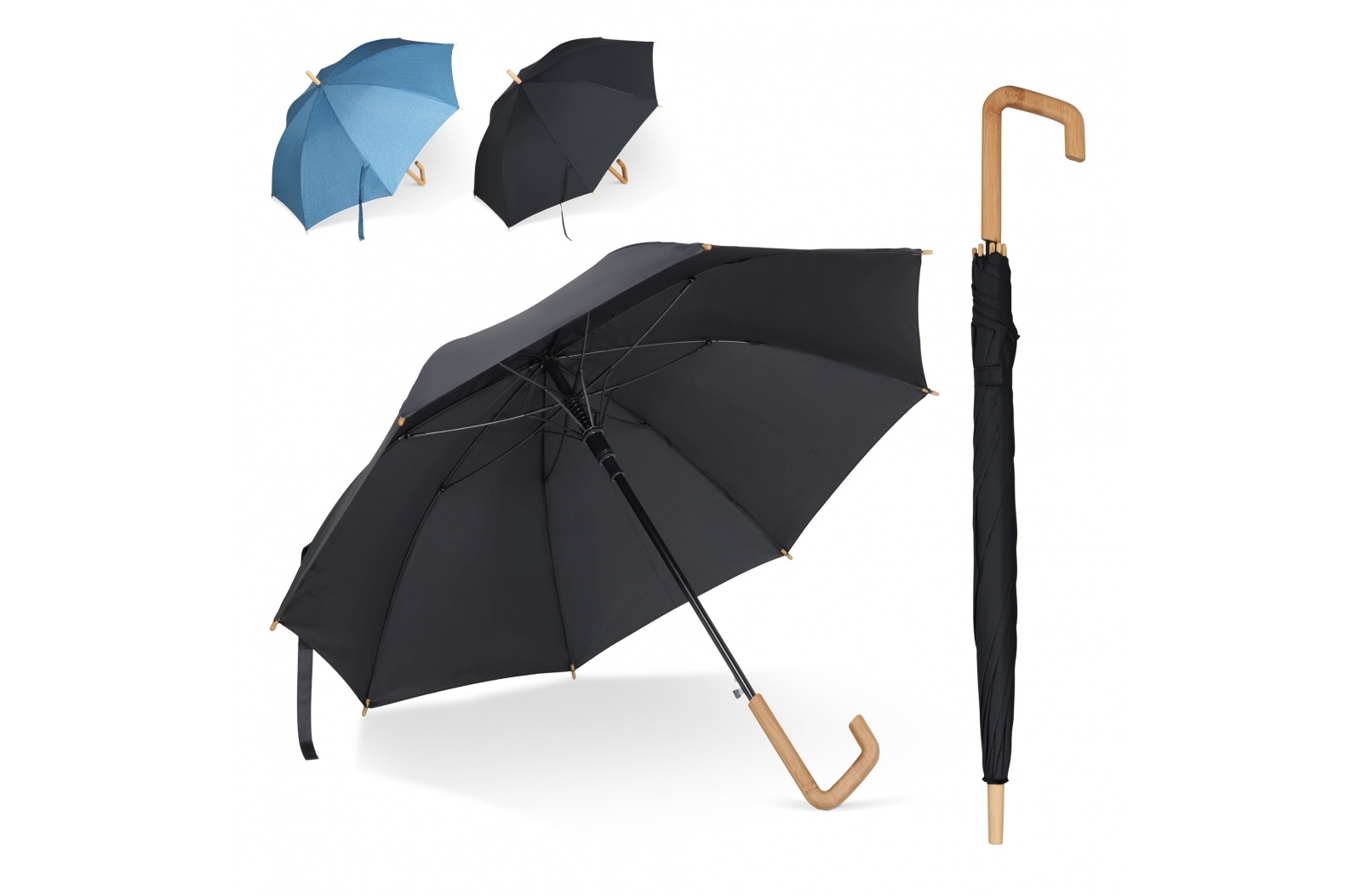 Parapluie Bâton 23” en R-PET ouverture automatique - Zaprinta France