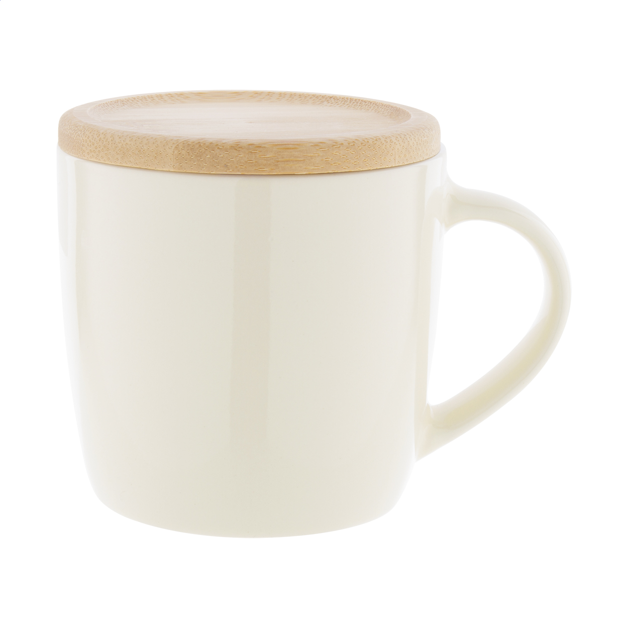 Mug Hemera Plus personnalisé en céramique colorée avec sous-verre, 370 ml imprimé avec logo