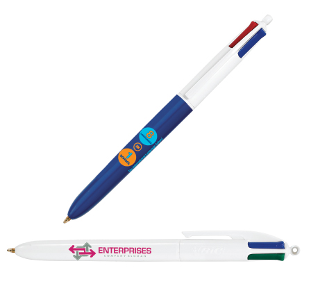 Stylo bic 4 couleurs personnalisé brillant - Stylo bic pas cher - Bemyself