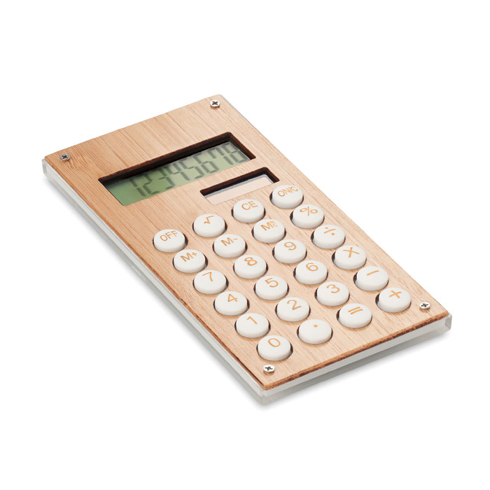 Calculatrice personnalisable en bambou - May - Zaprinta France