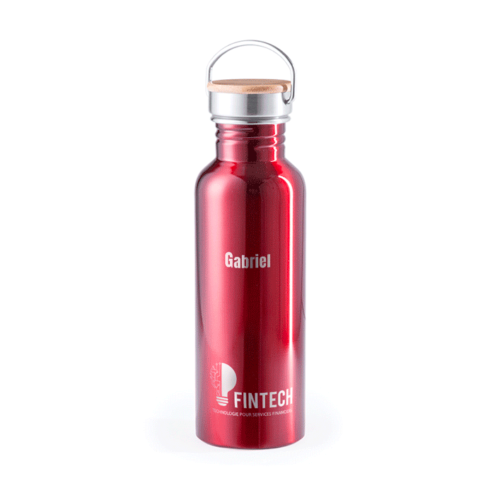Gourde inox rétro personnalisée avec prénom 800 ml - Corentin