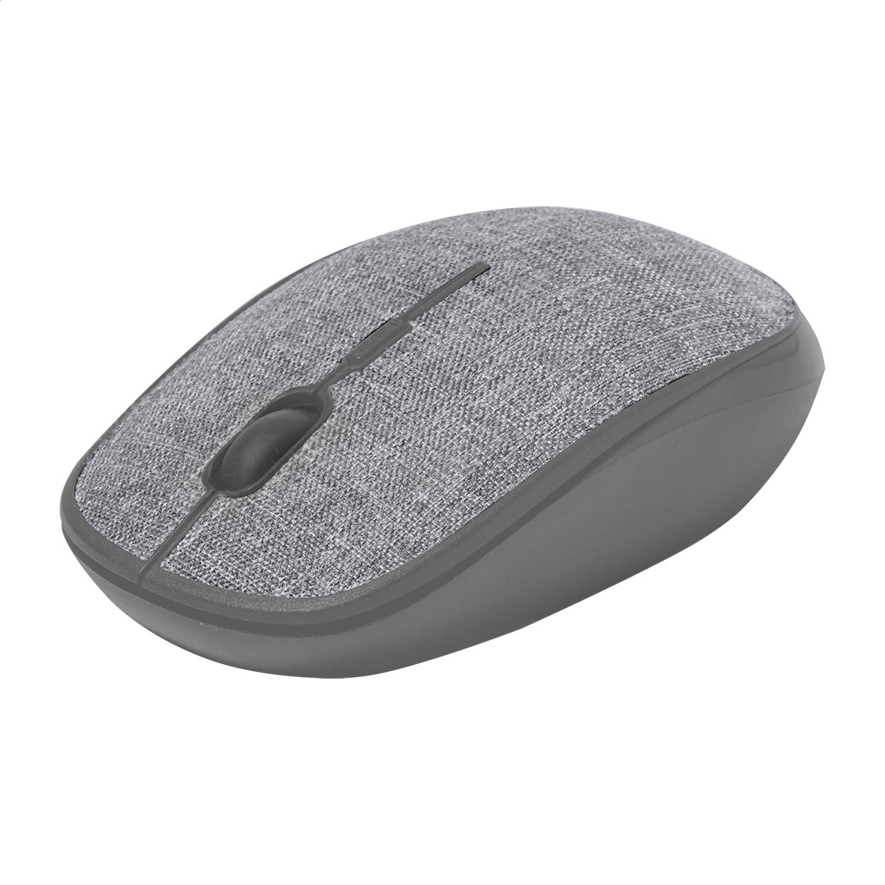 Souris optique sans fil Caret personnalisée, boîtier recouvert de RPET imprimé avec logo