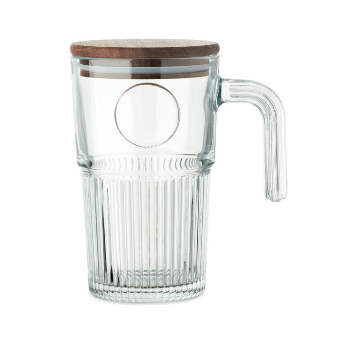 Mug en Verre avec Couvercle en Acacia - Suzan