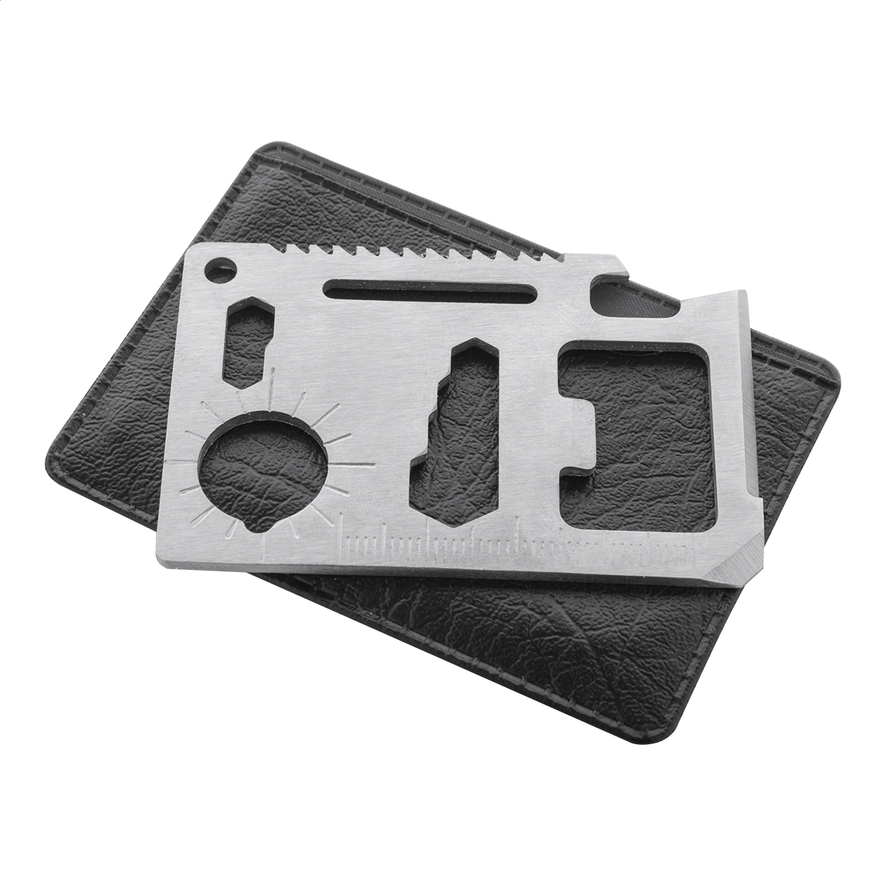 Outil multifonction carte de crédit Gyver personnalisé en inox, 11 fonctions