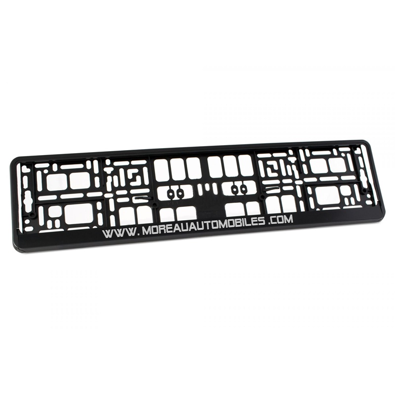 Support plaque immatriculation personnalisé en plastique noir - CAR02