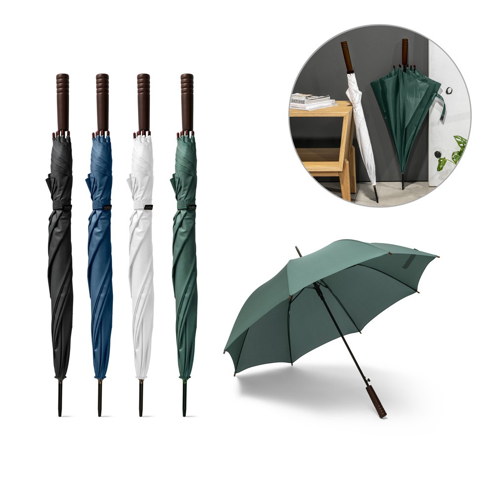 Parapluie automatique avec cadre en métal et poignée en bois - Mouthe