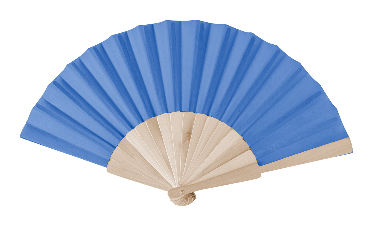 Éventail en polycoton avec côtes en bois - Bantigny imprimé avec logo