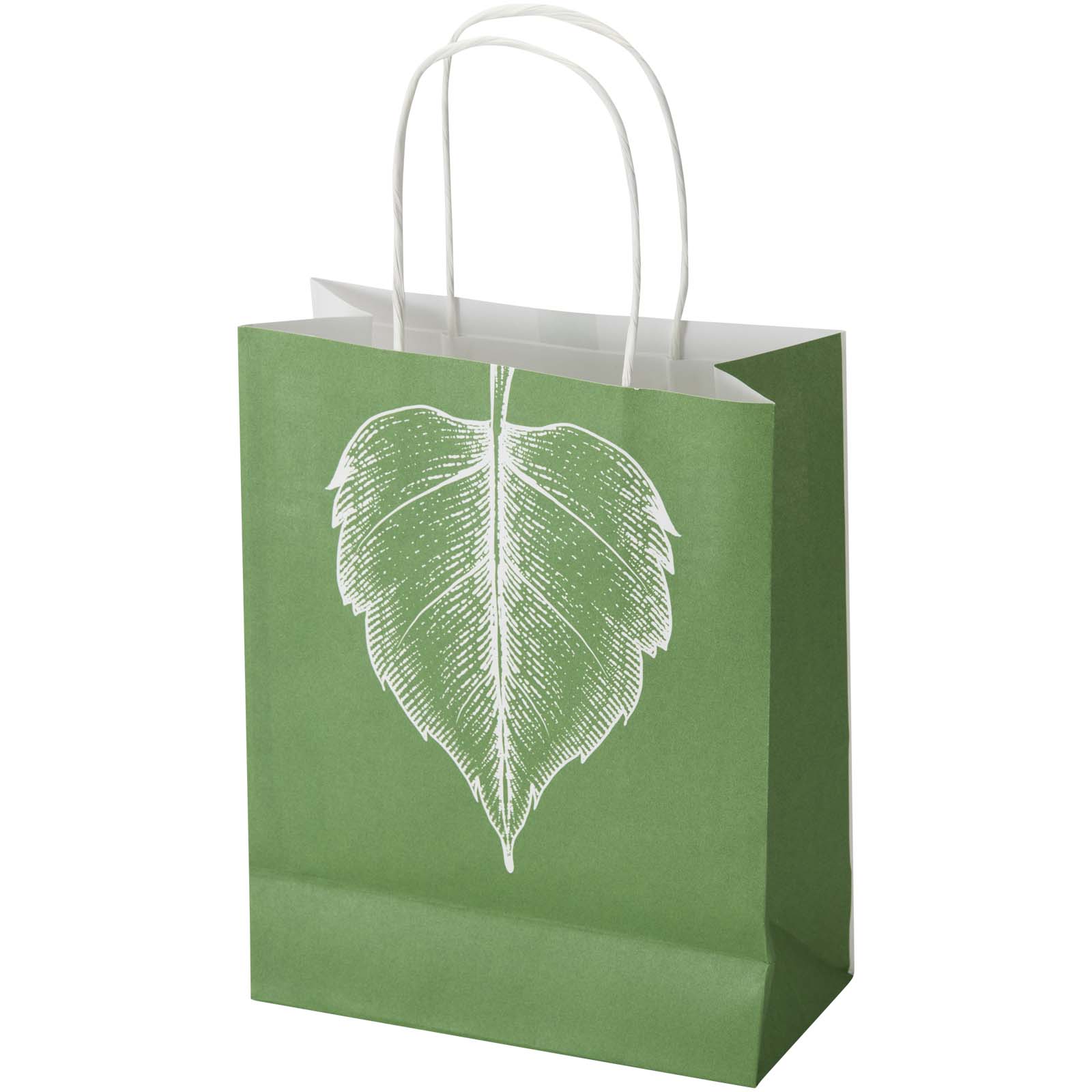 Sac en papier kraft 120 g/m² personnalisé, anses torsadées, 18 x 9 x 23 cm imprimé avec logo