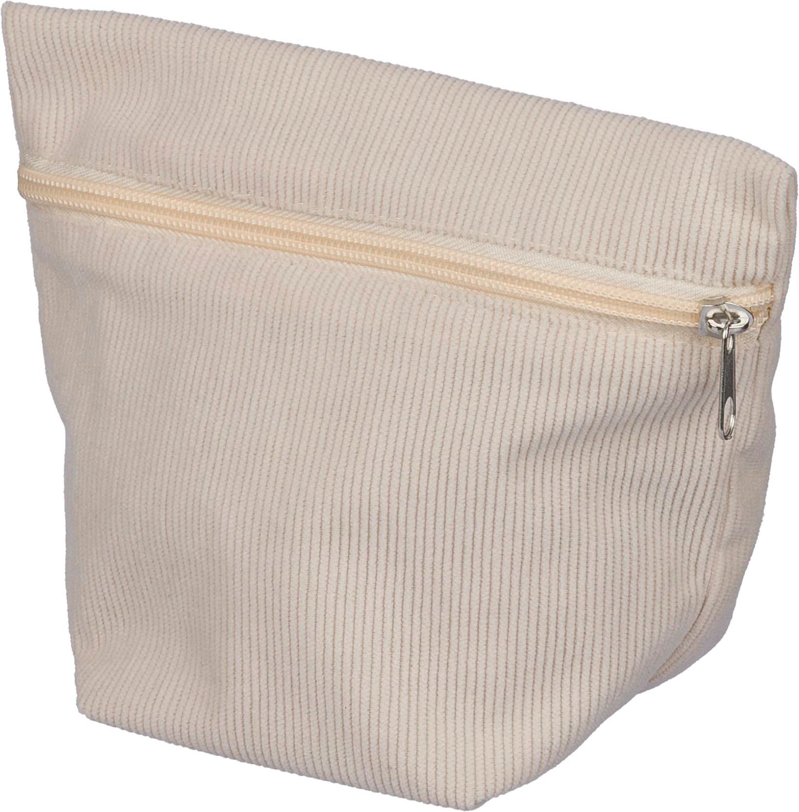 Trousse à cosmétiques zippée en velours côtelé - Sauchay