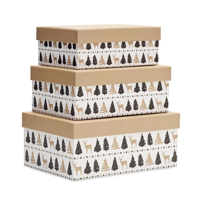 Set personnalisable avec 3 boites cadeaux - N28