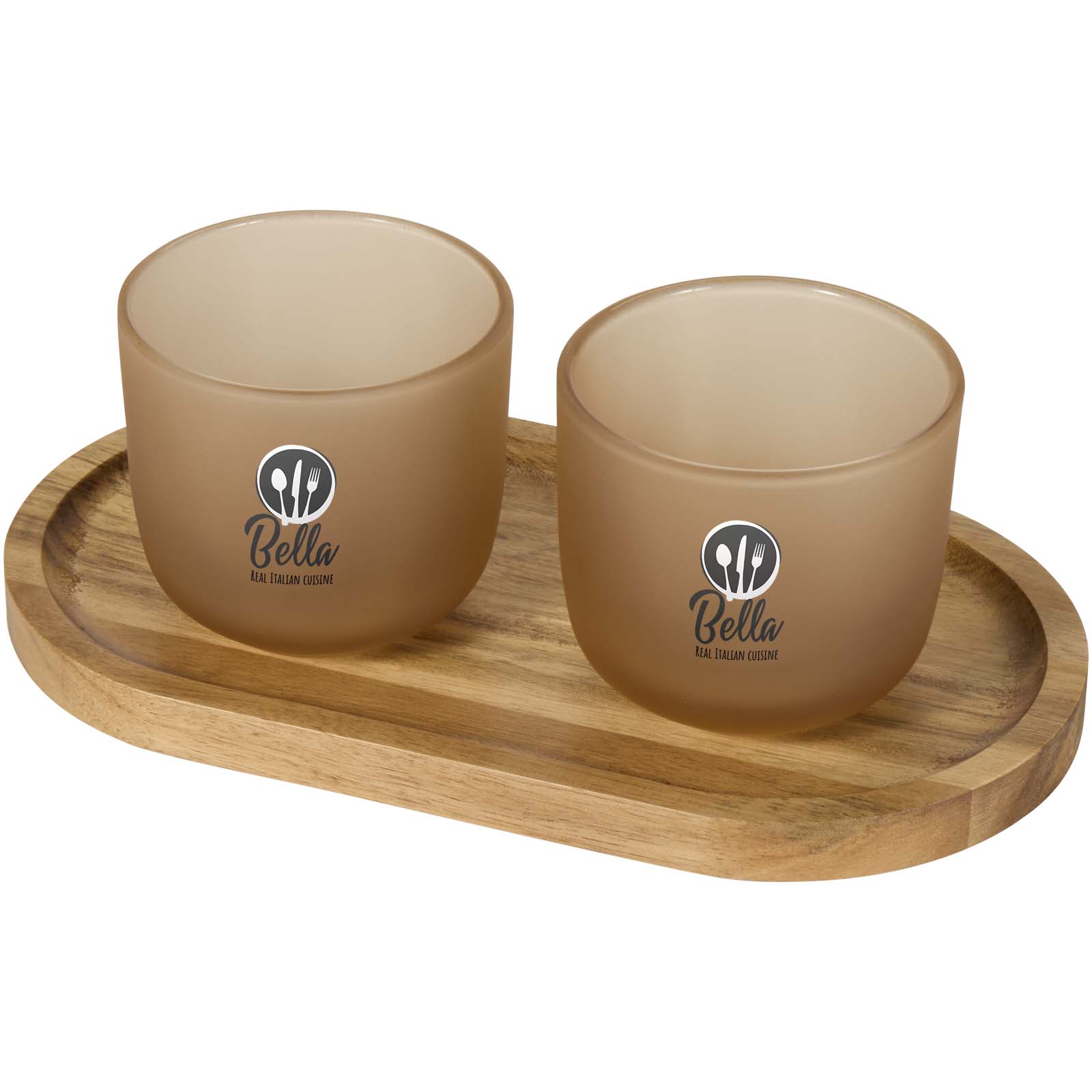 Ensemble de plateau en bois et verres élégants - Belleroche