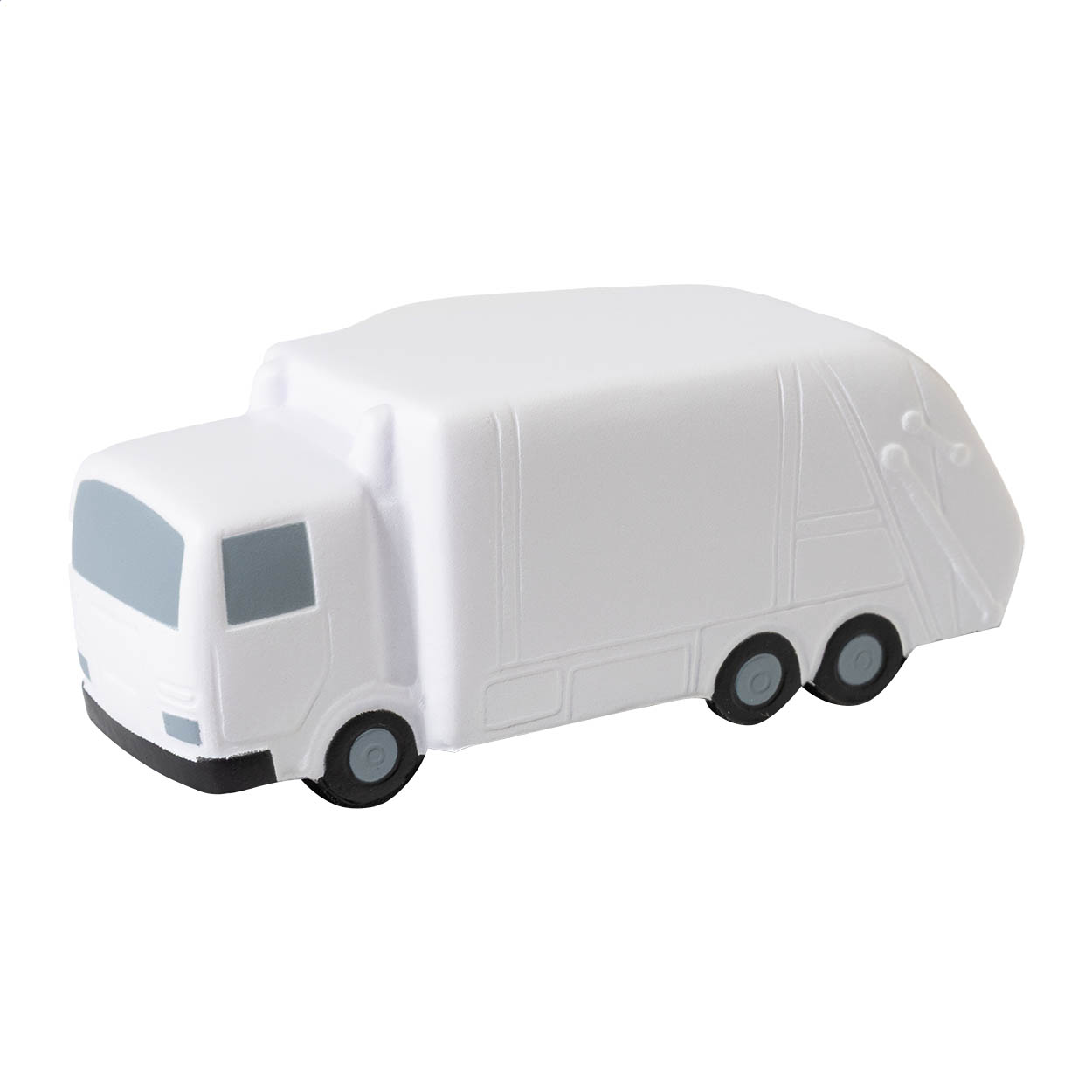 Balle anti-stress Binbud en forme de camion poubelle personnalisée, mousse PU