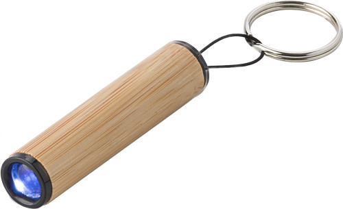 Mini torche en bambou avec porte-clés