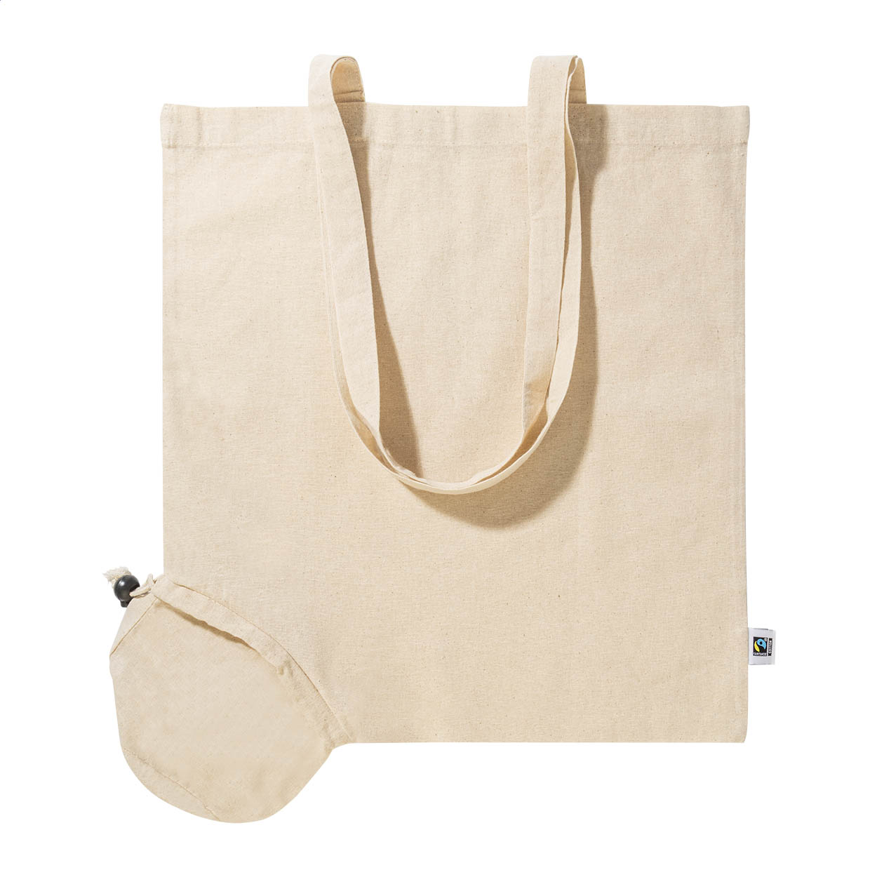 Tote bag pliable Fershop Fold personnalisé en coton Fairtrade 140 g/m²