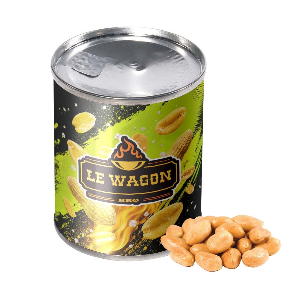 Boite personnalisée avec cacahuètes imprimé avec logo