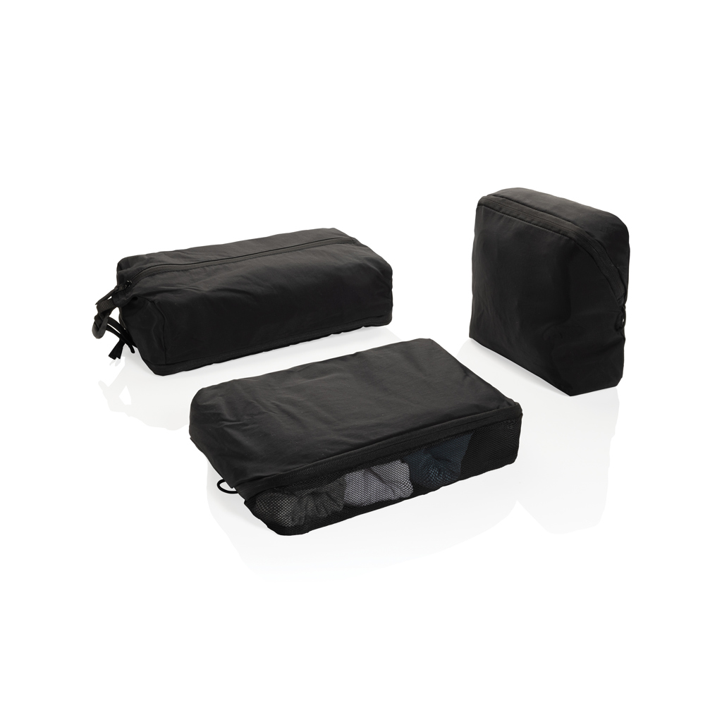 Set de cubes de rangement KENTO URBAN en nylon recyclé RCS, 3 tailles imprimé avec logo