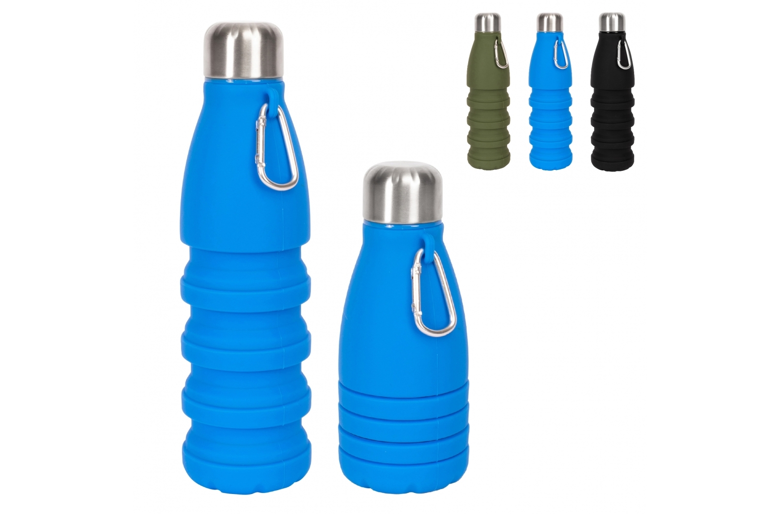 Gourdes d'Eau Pliante en Silicone de 600ml | Gourde Portable de dehors| de  Voyage en Plein Air de Course| Vert